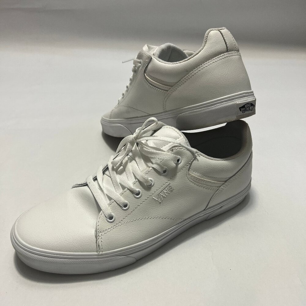 Vans White Leather "Seldan" Low Top Sneaker - Picture 10 of 14